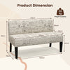 Modern Wooden Sofa Chair Armless Loveseat Sofa Fabric Two-Seater Couch Beige