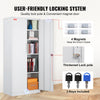 VEVOR Metal Storage Cabinet w/ 3 Keys Adjustable Shelves & Magnetic Door White