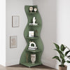 Modern 5-Tier Wall Corner Bookshelf, Stylish Corner Small Bookcase Storage Rack