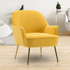 Velvet Fabric Accent Chair Armchair Lounge Sofa Living Bedroom Chair Metal Legs