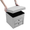 Folding Storage Ottoman Box Drawer Footstool Foldable Bench Chair Footrest Linen