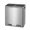 30L/45L/60L Dual Step Stainless Steel Double Bucket Trash Can Rubbish Pedal Bin