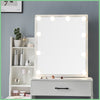 Dressing Table Mirror & LED Light Stool Makeup Vanity Set Desk Organizer Dresser