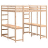 Loft Bed with Desk and Ladder 200x200 Solid Wood Pine F2Z3