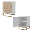 Nightstand 2-tier Bedside End Sofa Coffee Table Storage Table w/Gold Metal Legs