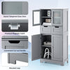 Tall Bathroom Storage Cabinet Freestanding Organizer Cabinet Adjustable Shelves