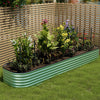 Galvanised Raised Garden Bed Metal Planter Box w/Open Bottom, Grey/Green/Sliver