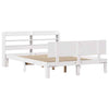 Bed Frame with Headboard White 140x200 Solid Wood Pine Q4T6