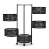 5 Tier Kitchen Rotating Storage Trolley Cart Utility Vegetable Mobile Shelf Rack