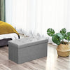 Gray fabric two-seater folding storage stool storage toy box chair seat UK