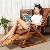 Adjustable Bamboo Rocking Chair Folding Lounger Recliner Armchair Garden Patio