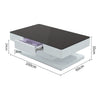 High Gloss Coffee Table Black Glass Top Rectangular Living Room 2 Drawers