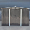 8*8ft Large Metal Garden Shed Apex Roof Outdoor Tools Store Storage Shed & Base