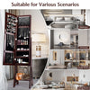 LED Freestanding Mirror Jewelry Cabinet Makeup Vanity Armoire Coffee