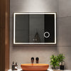 Fogless Bathroom LED Wall Mirror with Dimmable Lights/Magnifier/Touch Switch UK