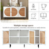 Buffet Storage Cabinet with Rattan Decorating Living Room Wood Kitchen Sideboard
