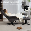 Rocker Swivel Recliner Chair with Footstool, Velvet Upholstered