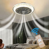 Modern Crystal Ceiling Fan Light Silver Chandeliers Lamp Fan with 6 Wind Speeds