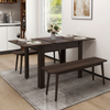 Expandable Dining Table Wooden Space Saving Compact 4-6 Seat Kitchen Desk Brown
