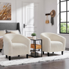Armchair Boucle Tub Barrel Chair Sherpa Upholstered Accent Seat Living Room