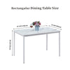 4pcs Grey Faux Leather Dining Chairs & White Marble MDF Top Dining Table Set