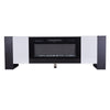 70inch TV Stand Cabinet & 36" Electric Fireplace Recessed 12 LED Light Heater UK