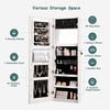 Mirror Jewelry Cabinet Lockable LED Jewelry Armoire Storage Organizer with Light