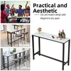 120cm Long Marble Bar Table Counter Height Pub Bar Cafe Breakfast Dining Table
