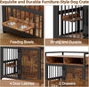 120cm Dog Crate Furniture Wooden Crate Table Thickened Metal Tube Cage