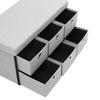Folding Storage Ottoman Box Drawer Footstool Foldable Bench Chair Footrest Linen