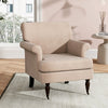 Upholstered Velvet Reading Armchair Accent Sofa Seat w/Rubber Wood Legs &Wheels