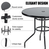 Black Glass Rect/Round/Square Garden Table Bistro Outdoor BBQ Patio Dining Table