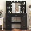 Dressing Table Mirror with Lights Makeup Vanity Desk Organizer Dresser 7 Drawers