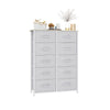 10-Drawer Fabric Storage Organizer, Wood Top, Steel Frame, Dresser