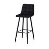 2 pcs Modern Grey Breakfast Bar Stools Velvet Padded Seat Metal Legs Kitchen Pub