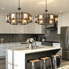74cm Large 6-Light Black Geometric Chandelier Height Adjustable Light Fixture UK