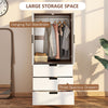 2 Door Wardrobe Modern Wardrobe with 3 Drawer and Hanging Rod for Bedroom Brown
