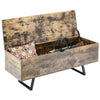 Wooden Shoe Bench with Storage Bin Chest Rustic Brown Trunk Box Bedroom Hallway