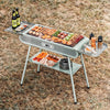 Garden Barbecue Smoker Burner Charcoal Grill & Mesh Camping Outdoor Cooking