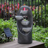 Solar Powered Garden Water Feature with LED Lights 4 Tier Cascade Water Fountain