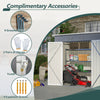 Garden Shed Pent Roof 4X6FT Metal Free Foundation Base Storage House Grey