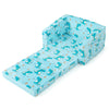 2-in-1 Toddler Fold out Couch Bed Sleeper Kids Convertible Sofa to Lounger