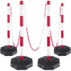 VEVOR 4pcs Safety Barrier Security Stanchion Plastic Post Base Kit w/ 32ft Chain