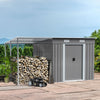 9 X 5.5ft Galvanized Metal Garden Storage Bike Tools Shed w/ Open Shed BBQ Party