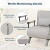 Sofa Bed Versatile Convert Single 4-in-1 6-Position 85° Sleeper Recliner L-Grey