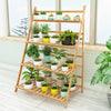 Bamboo Ladder Shelf 4-Tier Plant Stand Storage Rack Wooden Flower Shelf