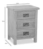 Rustic Oak 3 Drawer Bedside Cabinet / Bedroom Lamp Table / Nightstand