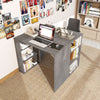 Computer Desk 90cm Study Desk Wooden Writing Desk w/Bookshelf-Grey