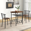 3-Piece Dining Table Set Kitchen Table and Chairs-Brown + Black