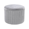 Dressing Vanity Chair Round Grey Footstool Velvet LivingBedroom Footrest Ottoman